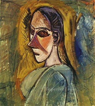 パブロ・ピカソ Painting - 「アヴィニエの娘たち」のチュード女性の胸像 1907年 パブロ・ピカソ